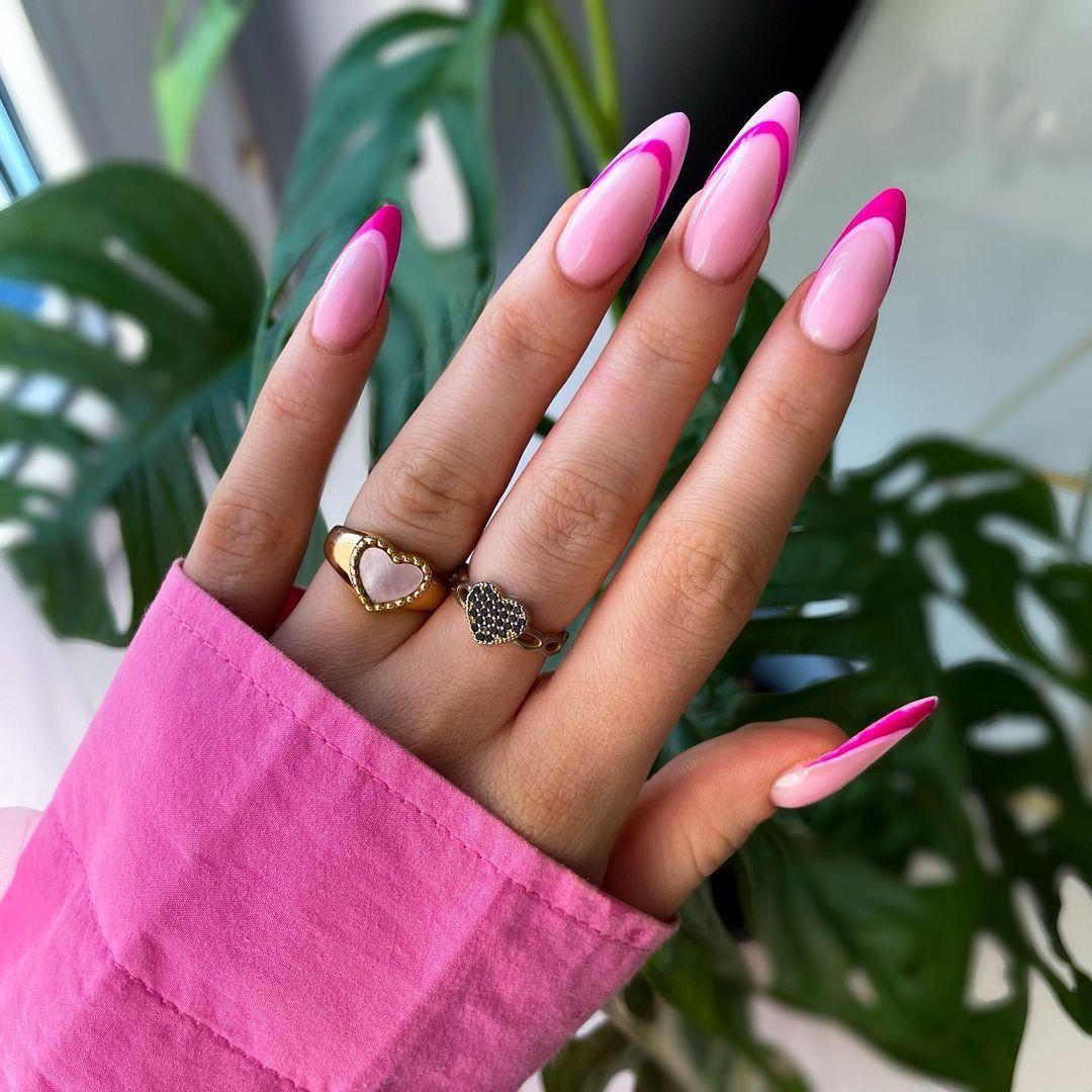 миндальные розовые ногти