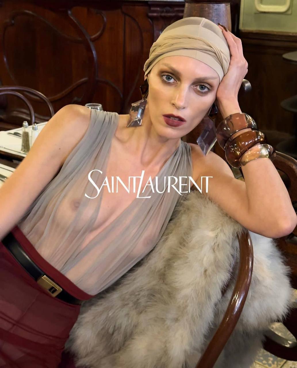 Кейт Мосс Saint Laurent FW 2024